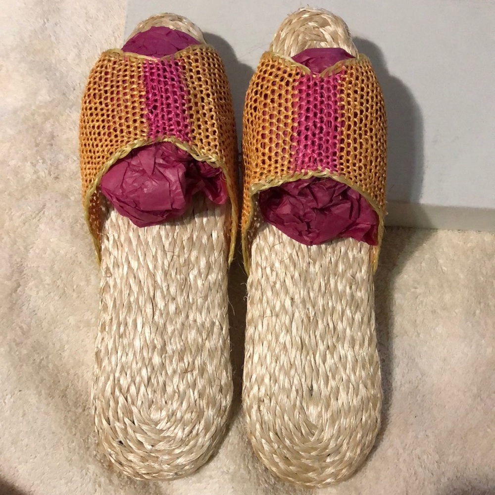Woven Rattan Slippers.